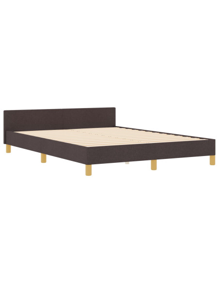 Struttura del letto Marrone scuro 160 x 200 cm Tessuto