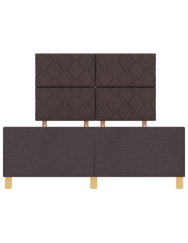 Struttura del letto Marrone scuro 160 x 200 cm Tessuto