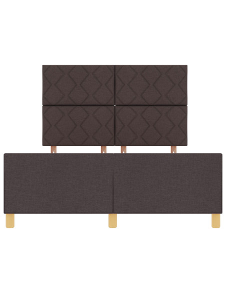 Struttura del letto Marrone scuro 160 x 200 cm Tessuto