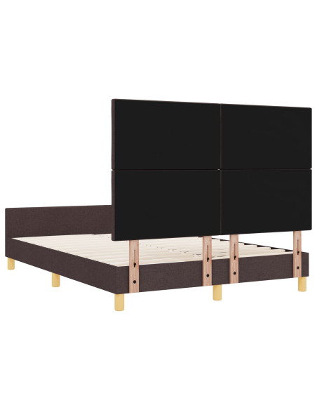 Struttura del letto Marrone scuro 160 x 200 cm Tessuto