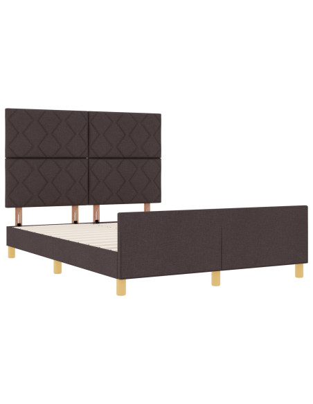 Struttura del Letto in Tessuto Marrone Scuro 160x200 cm