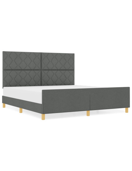 Letto  Grigio Scuro 180x200 cm in Tessuto