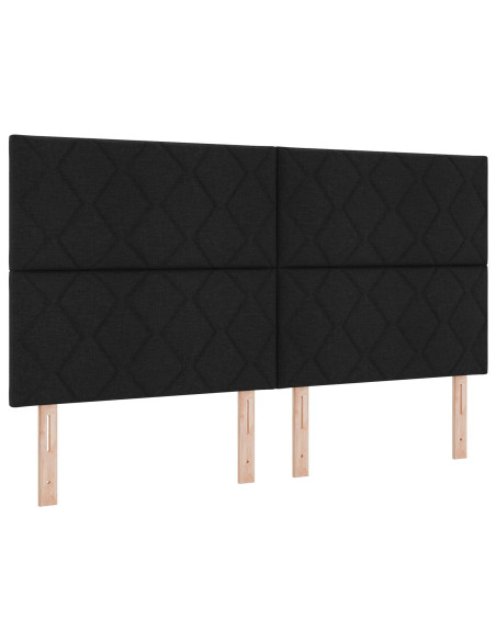 Letto Matrimoniale Nero 180x200 cm Tessuto