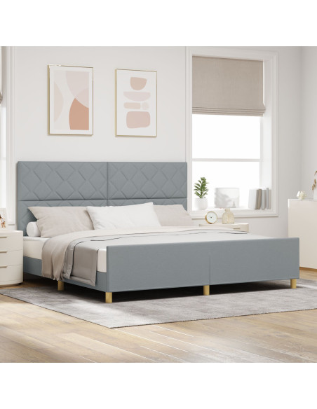 Struttura Letto in Tessuto Grigio Chiaro 200x200 cm