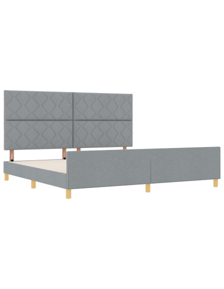 Struttura Letto in Tessuto Grigio Chiaro 200x200 cm