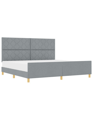 Struttura del letto Grigio chiaro 200 x 200 cm Tessuto