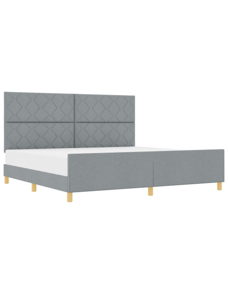 Struttura del letto Grigio chiaro 200 x 200 cm Tessuto