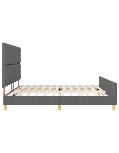 Struttura del letto Grigio scuro 200 x 200 cm Tessuto
