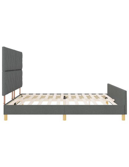 Letto  Grigio Scuro 200x200 cm in Tessuto