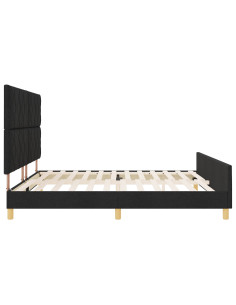 Struttura del letto con testiera Nero 200 x 200 cm Tessuto