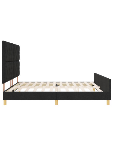 Struttura del letto con testiera Nero 200 x 200 cm Tessuto