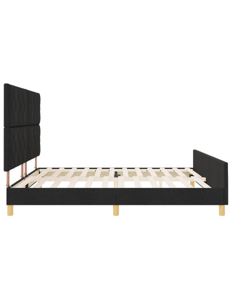 Struttura del letto con testiera Nero 200 x 200 cm Tessuto