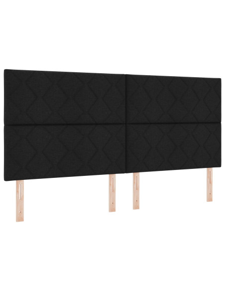 Struttura del letto con testiera Nero 200 x 200 cm Tessuto