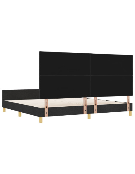 Letto a Box  Nero 200x200 cm in Tessuto