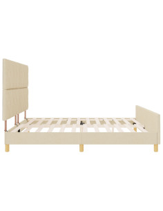 Struttura del letto con testiera Crema 200 x 200 cm Tessuto