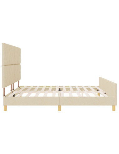 Struttura del letto con testiera Crema 200 x 200 cm Tessuto