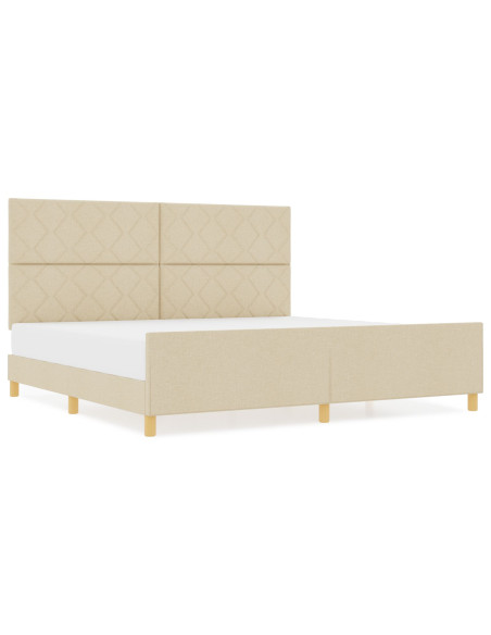 Struttura del letto con testiera Crema 200 x 200 cm Tessuto