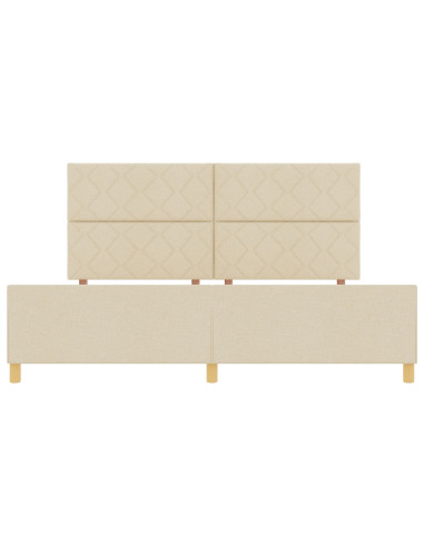 Struttura del letto con testiera Crema 200 x 200 cm Tessuto