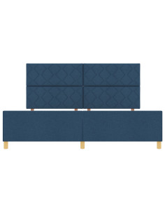 Struttura del letto con testiera Blu 200 x 200 cm Tessuto