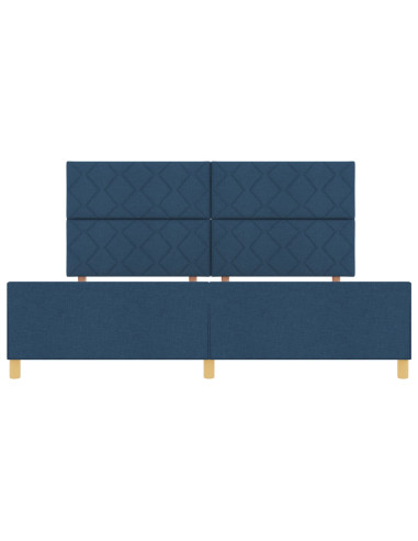 Struttura del letto con testiera Blu 200 x 200 cm Tessuto