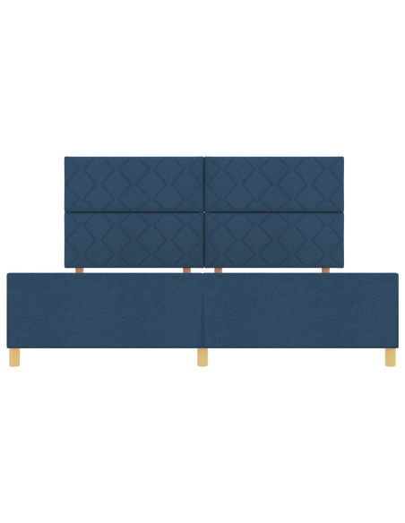 Struttura del letto con testiera Blu 200 x 200 cm Tessuto