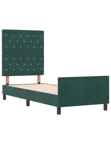 Struttura del letto Verde scuro 80x200 cm Velluto