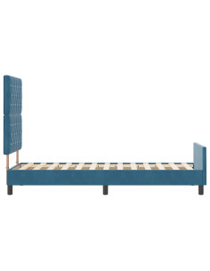 Letto a molle con testiera Blu Scuro 80 x 200 cm Velluto 2