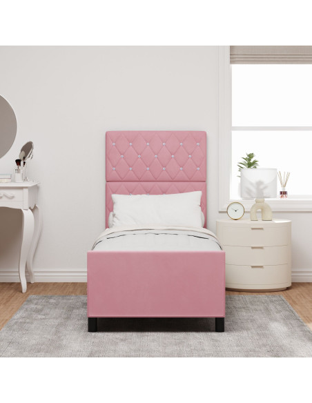 Struttura Letto Rosa 80x200 cm in Velluto