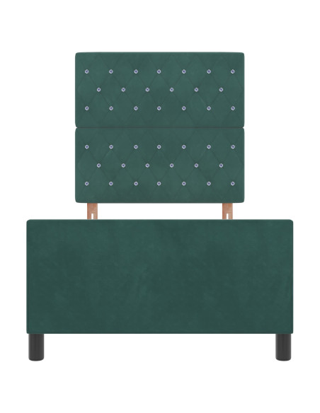 Struttura del letto Verde scuro 90x200 cm Velluto