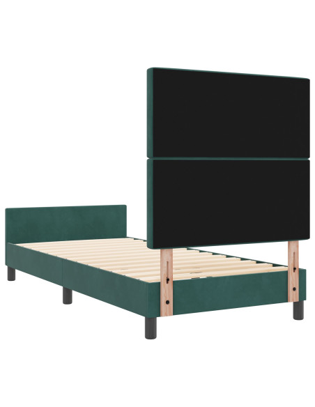Struttura del letto Verde scuro 90x200 cm Velluto