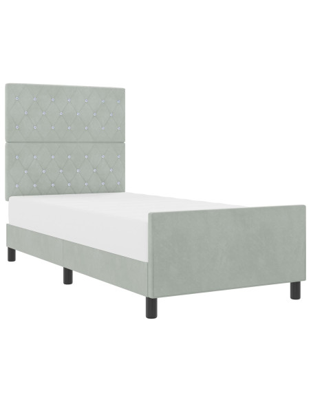 Struttura del letto  Grigio chiaro 100x200 cm Velluto
