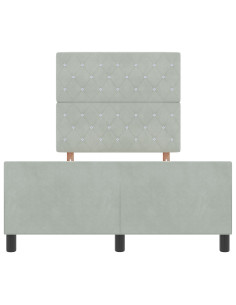 Letto a molle con testiera Grigio chiaro 120 x 200 cm Velluto