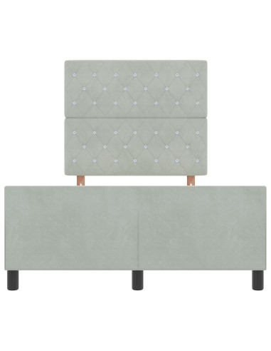 Letto a molle con testiera Grigio chiaro 120 x 200 cm Velluto