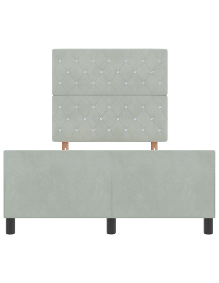 Letto a molle con testiera Grigio chiaro 120 x 200 cm Velluto