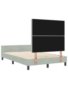 Letto a molle con testiera Grigio chiaro 120 x 200 cm Velluto 2