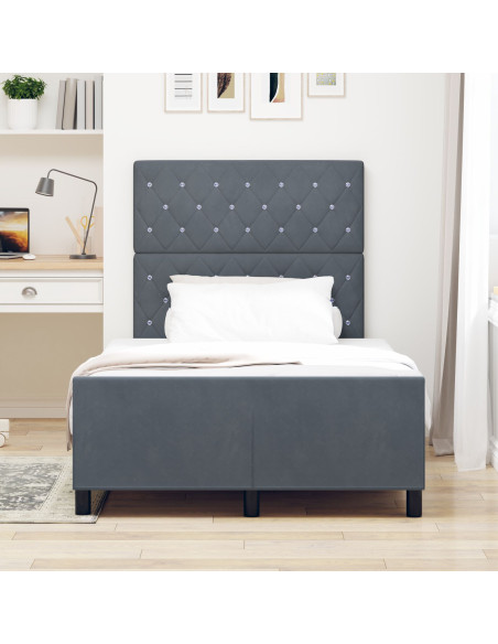 Struttura del letto  Grigio scuro 120x190 cm Velluto
