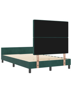 Letto a molle con testiera Verde Scuro 120 x 200 cm Velluto 2