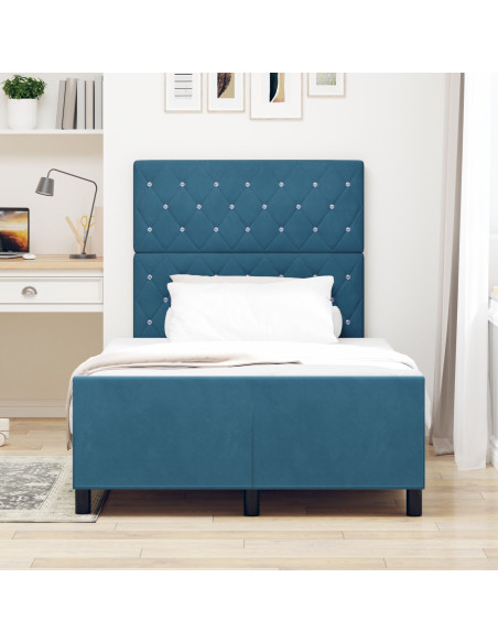 Letto Blu Scuro 120x190 cm Velluto