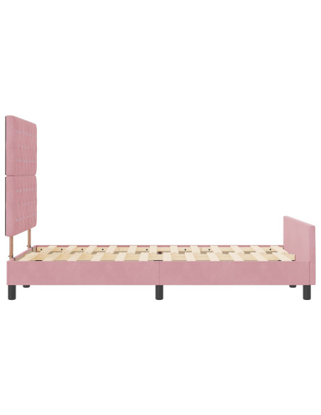 Letto a molle con testiera Rosa 120 x 200 cm Velluto