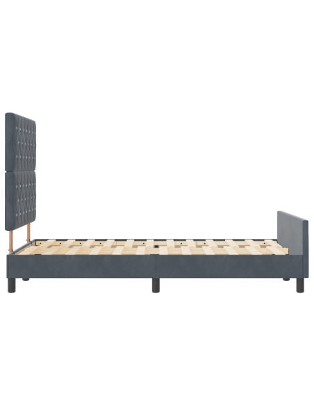 Struttura del Letto Grigio Scuro 120x200 cm Velluto