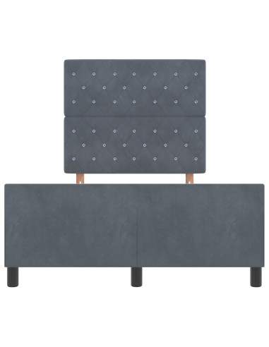 Letto a molle con testiera Grigio scuro 120 x 200 cm Velluto