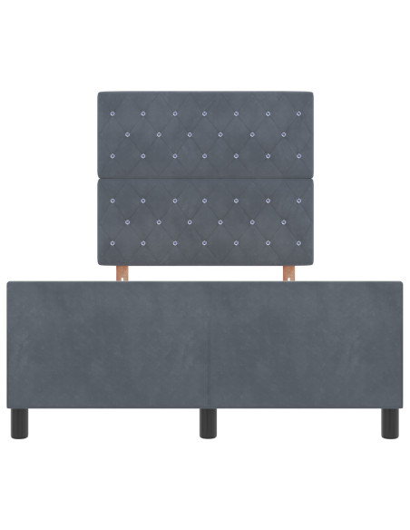 Letto a molle con testiera Grigio scuro 120 x 200 cm Velluto