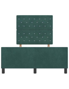 Letto a molle con testiera Verde Scuro 120 x 200 cm Velluto 2
