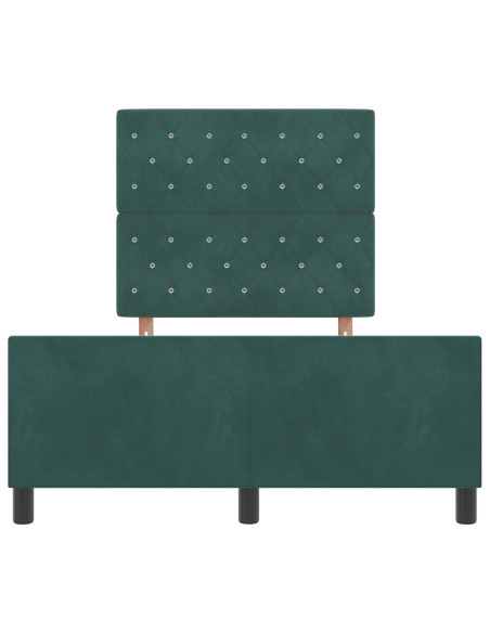 Letto a molle con testiera Verde Scuro 120 x 200 cm Velluto