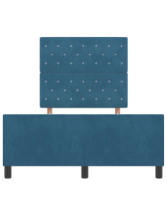 Letto a molle con testiera Blu Scuro 120 x 200 cm Velluto