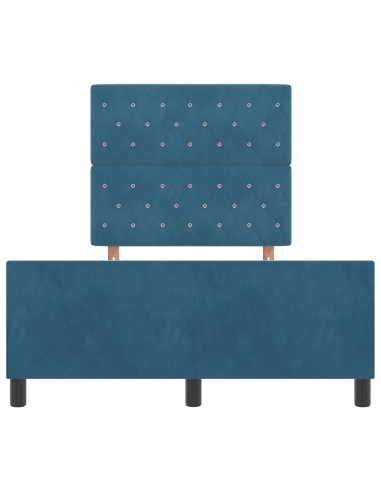 Letto a molle con testiera Blu Scuro 120 x 200 cm Velluto