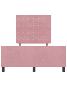 Letto a molle con testiera Rosa 120 x 200 cm Velluto 2