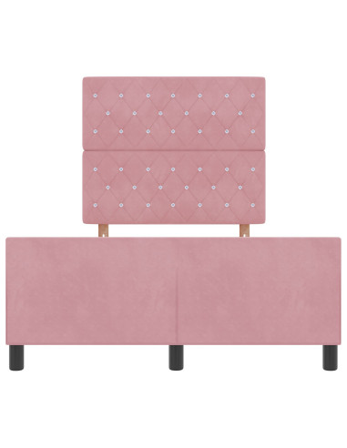 Letto a molle con testiera Rosa 120 x 200 cm Velluto