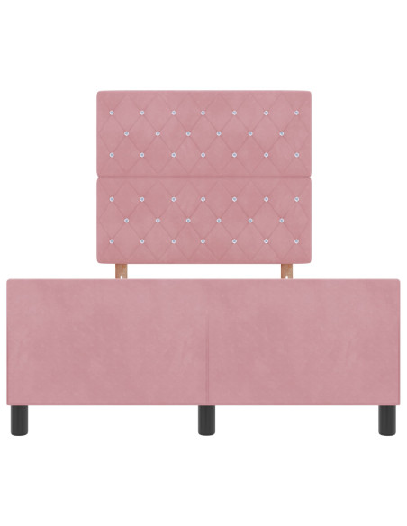 Letto a molle con testiera Rosa 120 x 200 cm Velluto