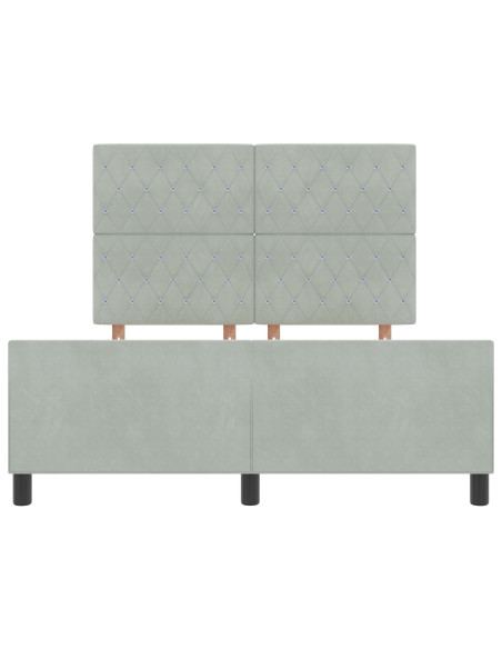 Letto Grigio Chiaro 140x190 cm in Velluto